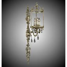 American Brass And Crystal WS2287-OS-02G-ST - 3 Light 8 inch Extended Lantern Wall Sconce with Clear Curved glass and