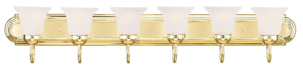 6 Light Polished Brass Bath Light