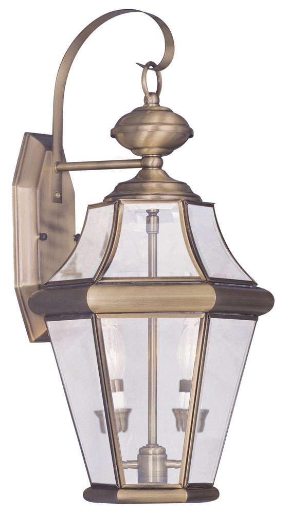 2 Light AB Outdoor Wall Lantern