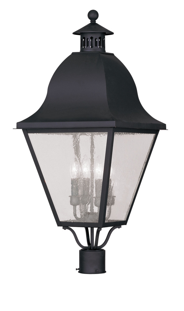 4 Light Black Outdoor Post Lantern