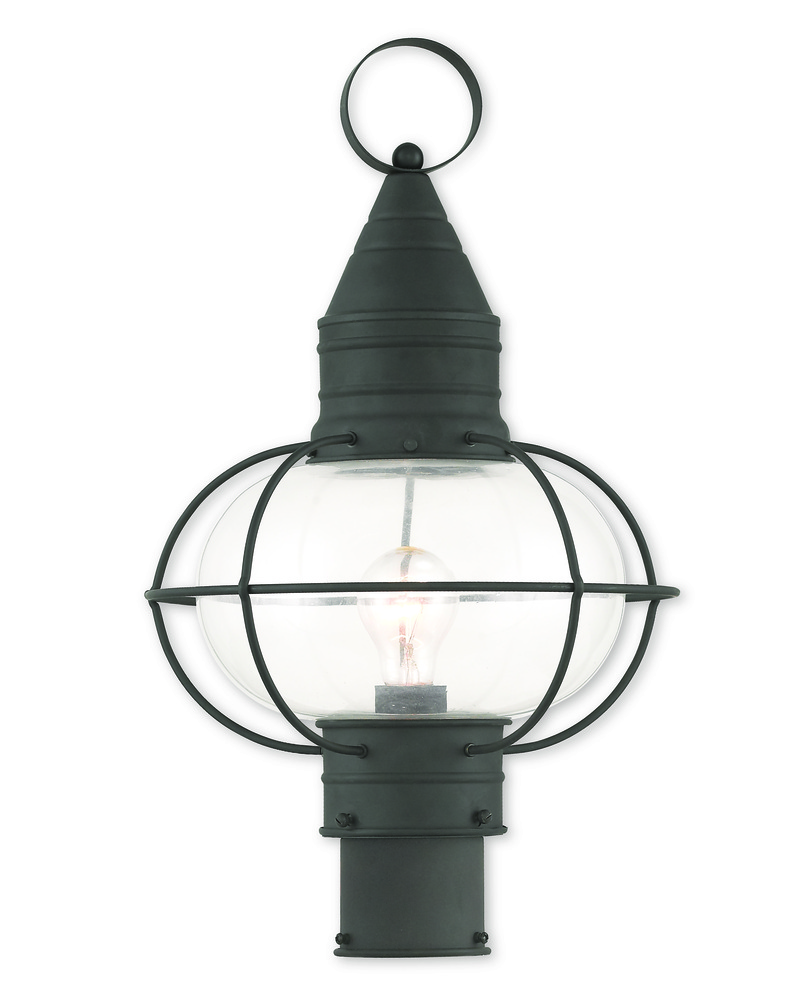 1 Light Black Outdoor Post Lantern