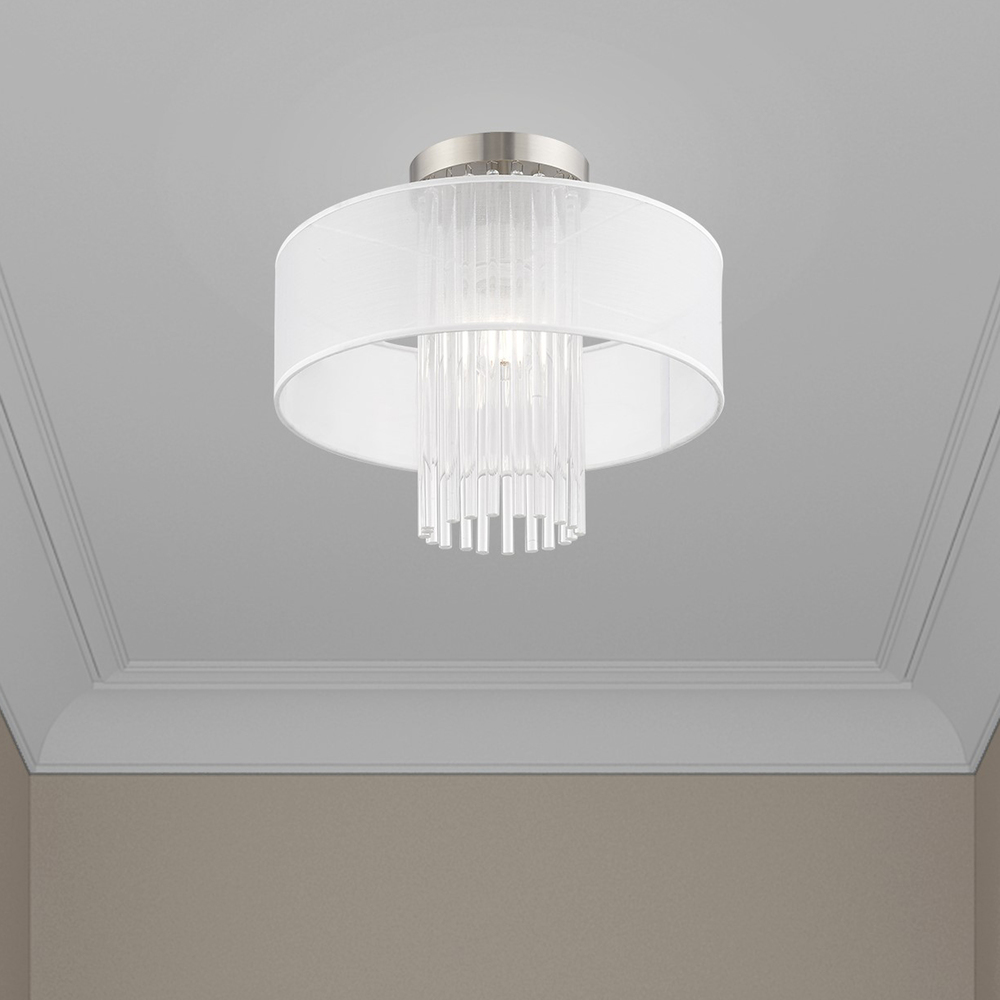 1 Lt Brushed Nickel Ceiling Mount