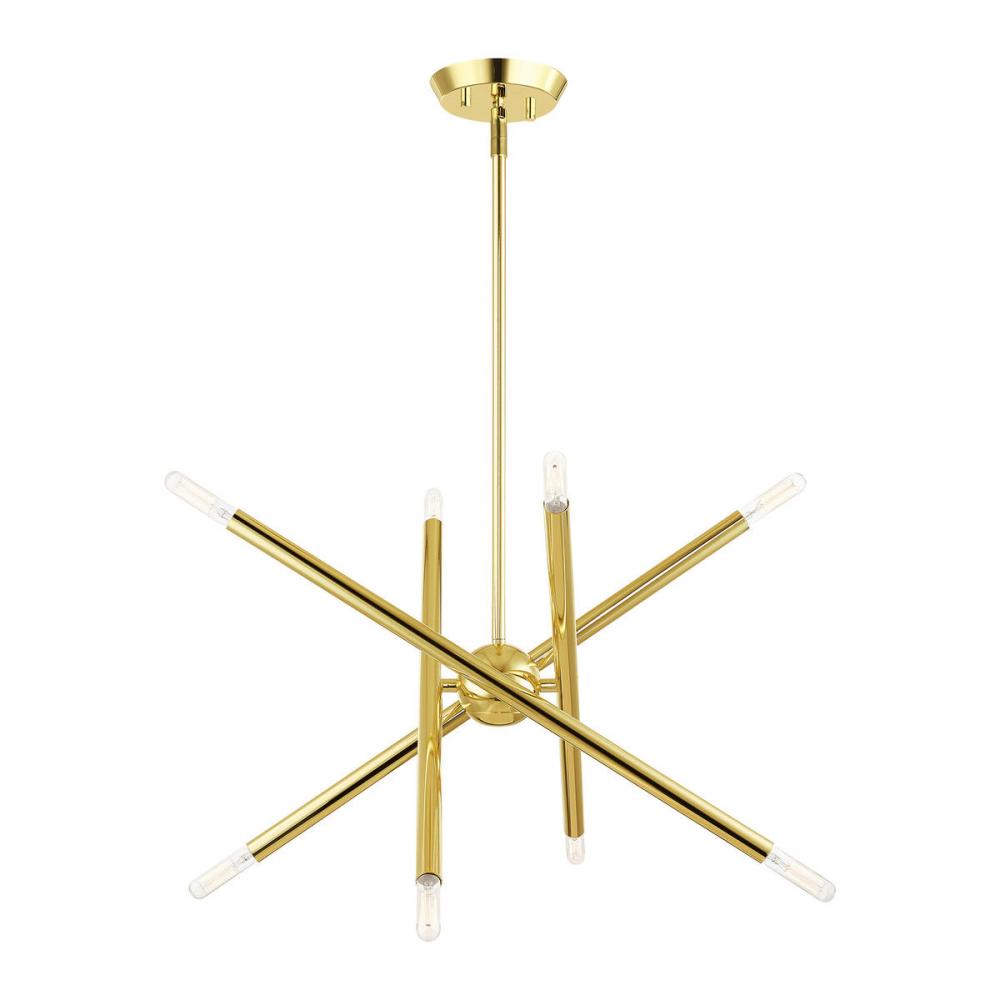 8 Lt Polished Brass Chandelier