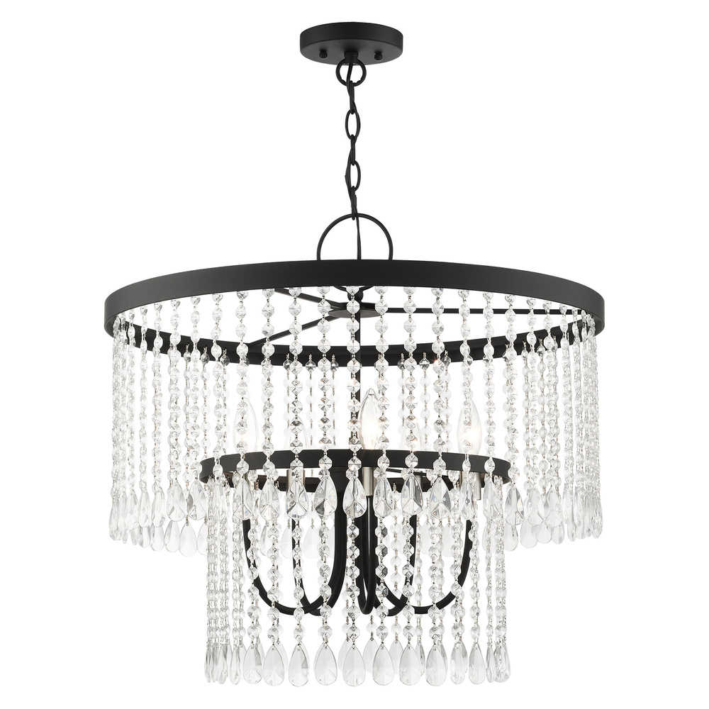 5 Lt Black Pendant Chandelier