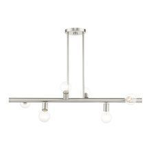 Livex Lighting 45866-91 - 6 Lt Brushed Nickel Linear Chandelier