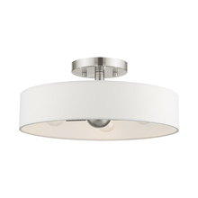 Livex Lighting 46927-91 - 4 Lt Brushed Nickel Semi Flush Mount