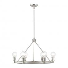 Livex Lighting 47166-91 - 6 Light Brushed Nickel Chandelier