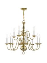 Livex Lighting 5012-02 - 12 Light Polished Brass Chandelier