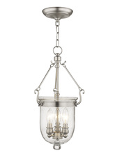 Livex Lighting 5083-91 - 3 Light Brushed Nickel Chain Lantern