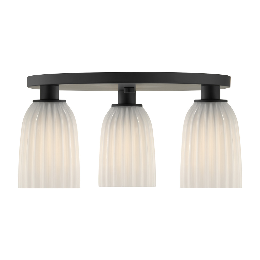 Baldwin 3-Light Flush Mount in Matte Black