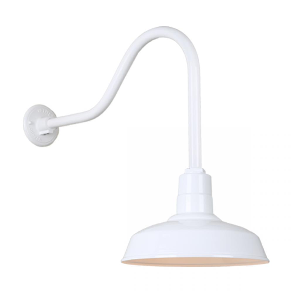 14" Gooseneck Light Warehouse Shade, QSNHL-H Arm