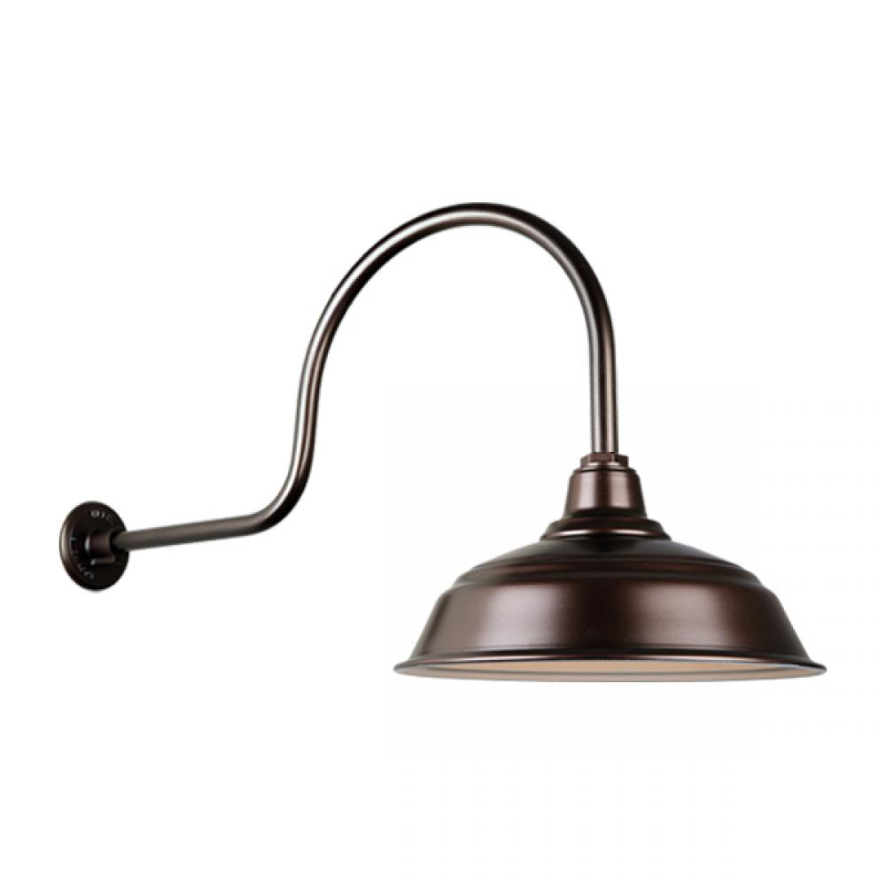 17" Gooseneck Light Warehouse Shade, QSNHL-C Arm