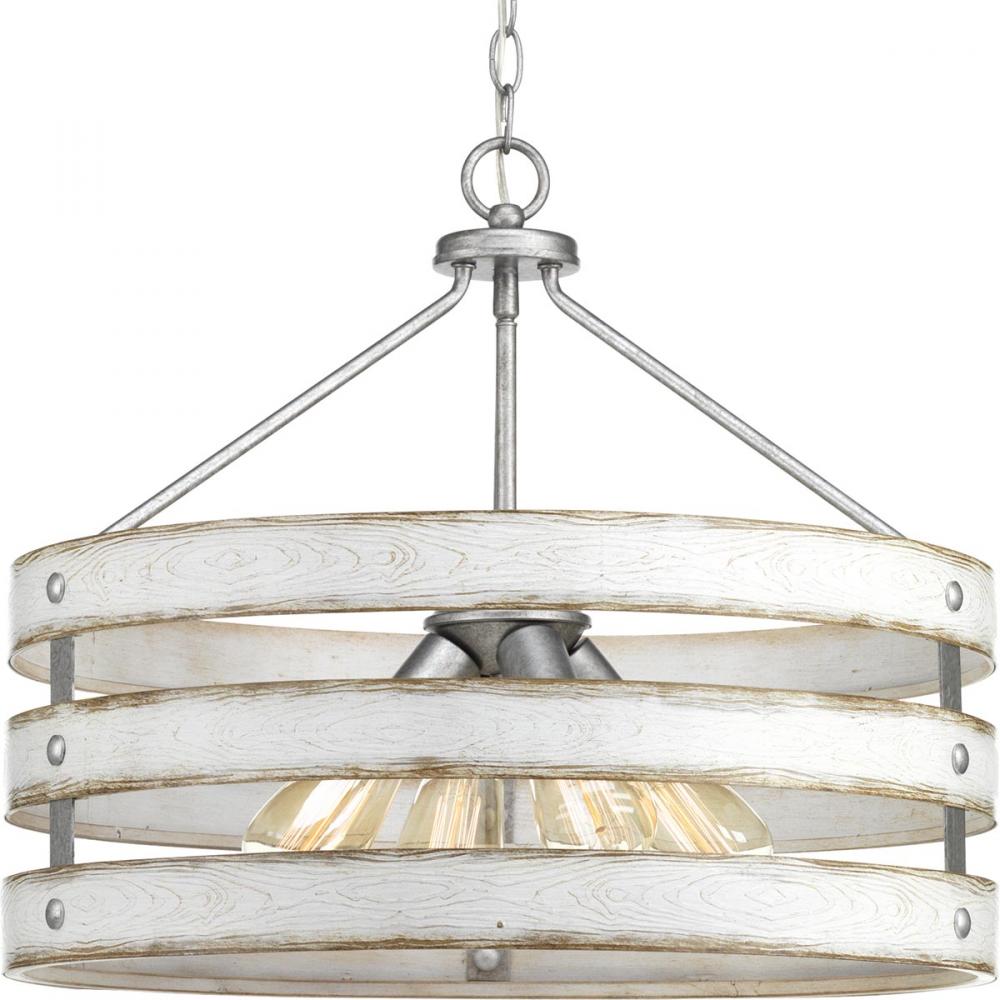 Gulliver Collection Four-Light Galvanized Finish Coastal Pendant Light