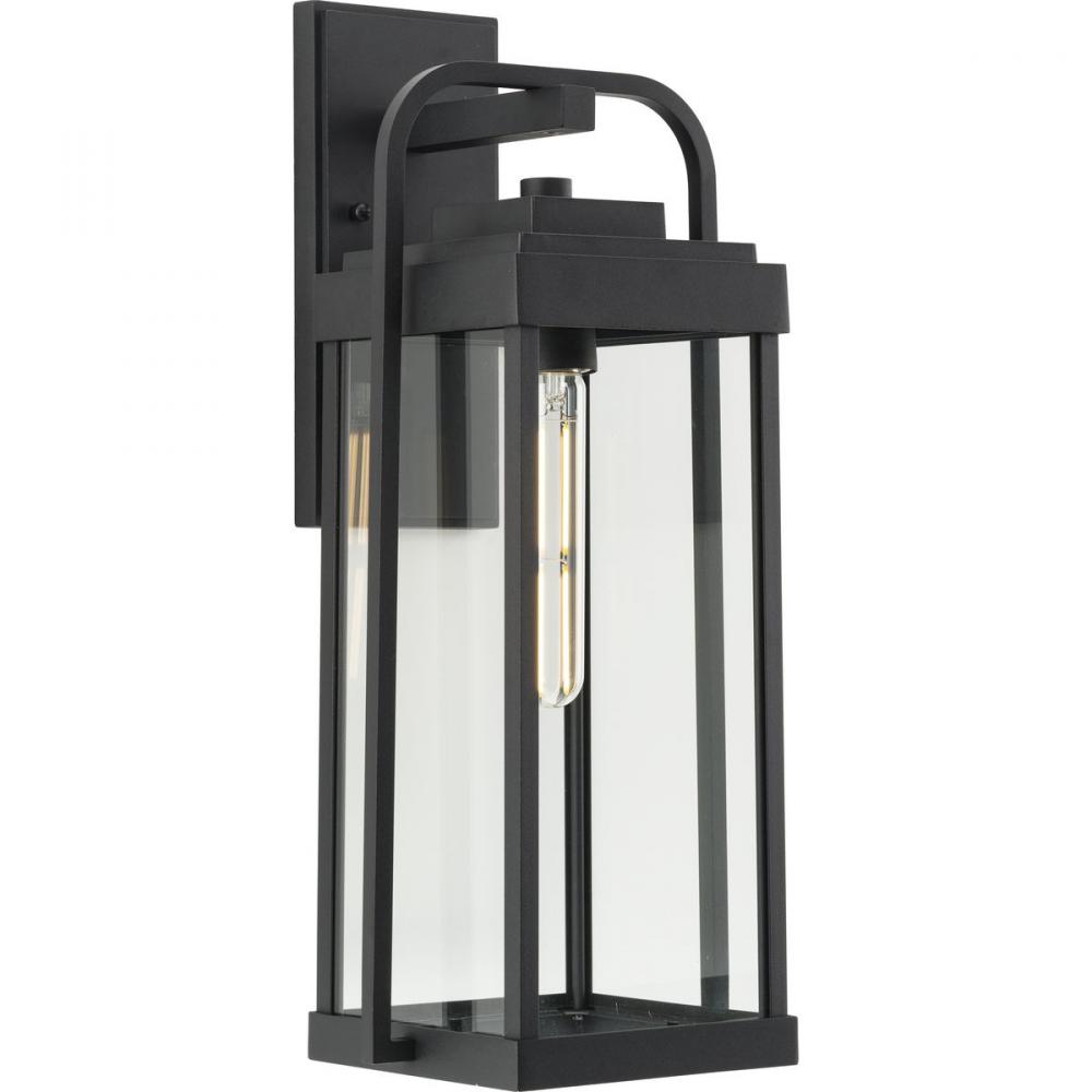 Walcott One-Light Textured Black Modern Farmhouse Outdoor Large Wall Lantern