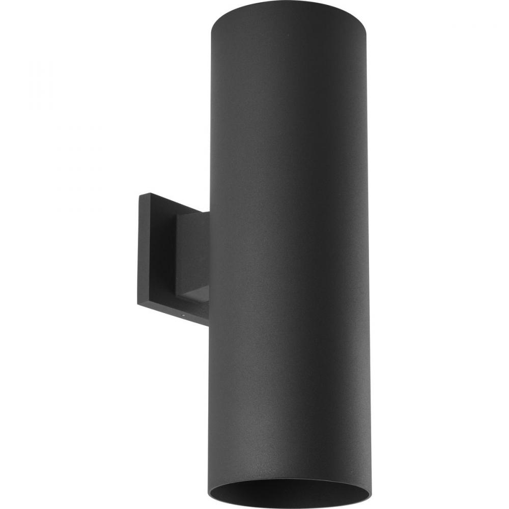 6" LED Outdoor Up/Down Modern Black Wall Cylinder with Glass Top Lens