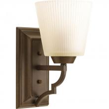  P2022-102 - One Light Roasted Java Etched Ivory Pleated Glass Vanity