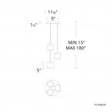 WAC US PD-68903R-BK - Banded Chandelier Light