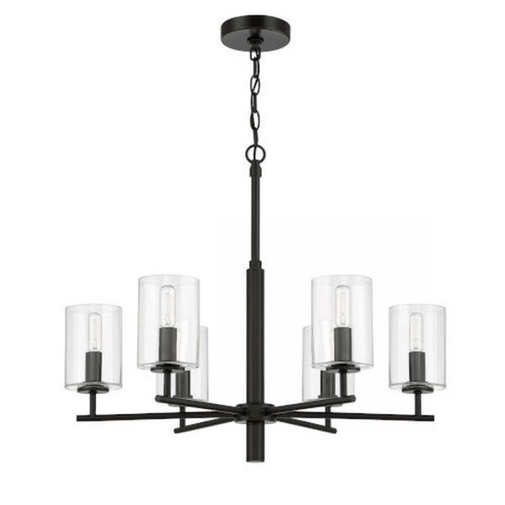 Hailie 6 Light Chandelier in Flat Black