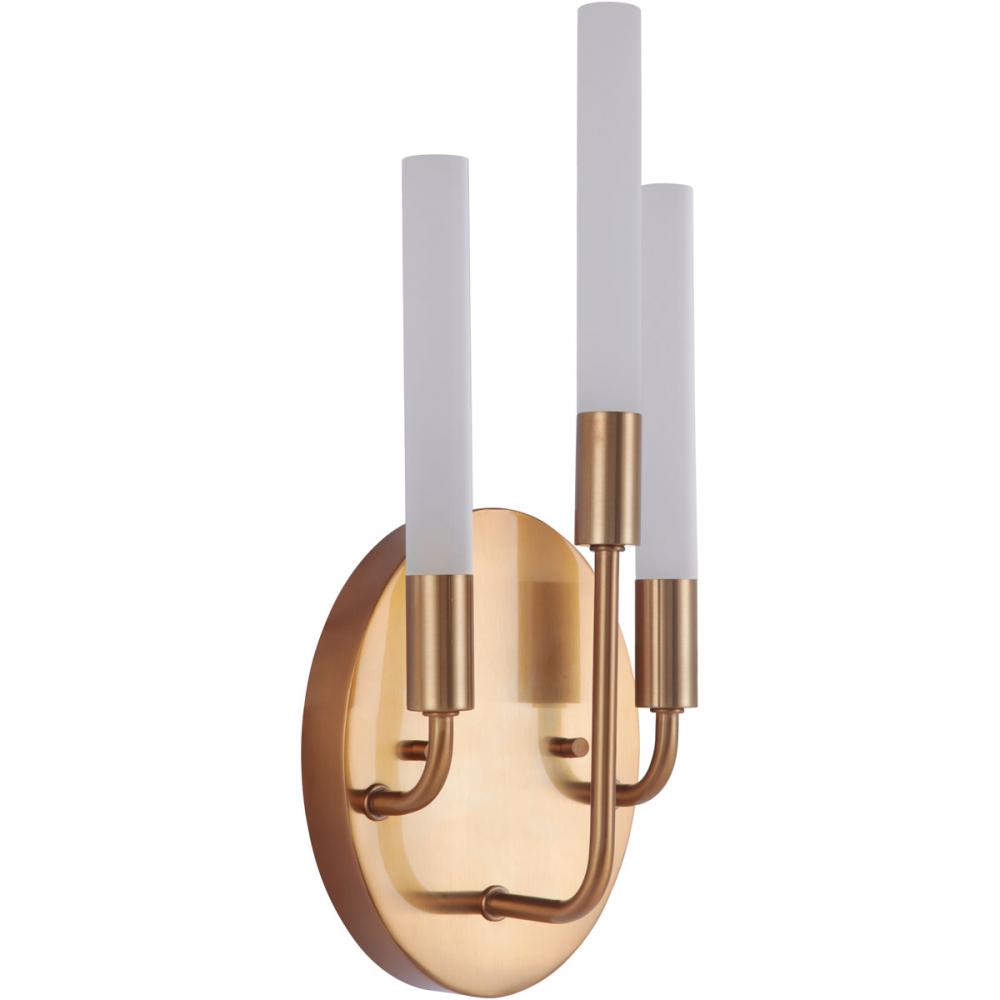 Valdi 3 Light LED Wall Sconce in Satin Brass