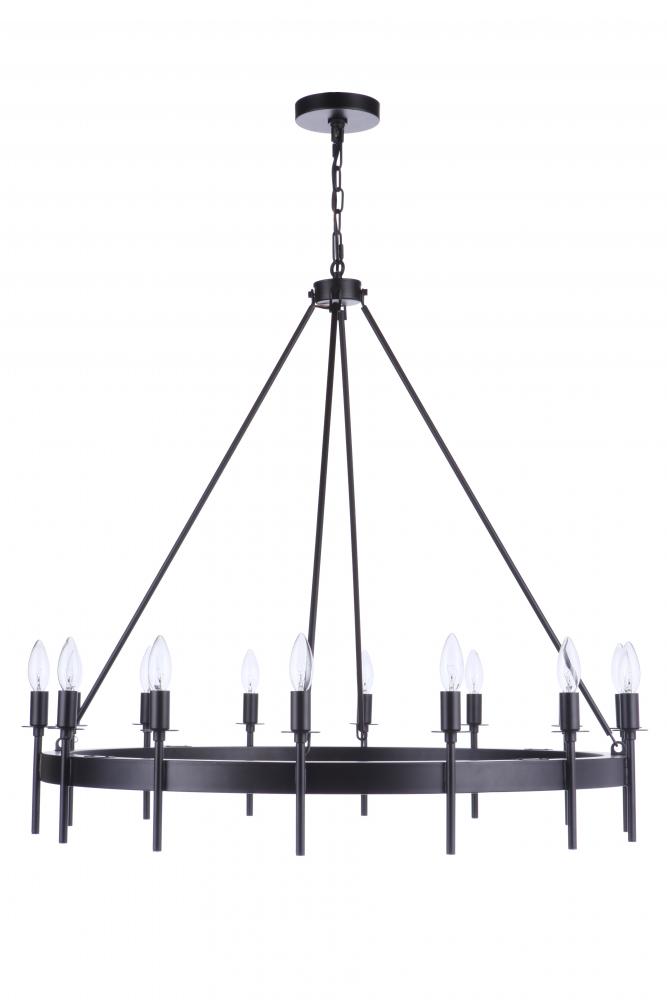 Larrson 14 Light Chandelier in Flat Black