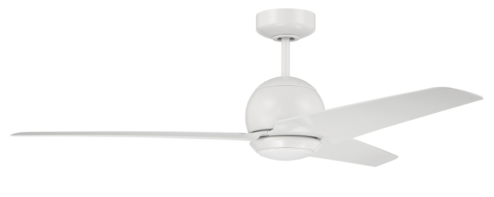Nate 52" 3-Blade Ceiling Fan in White Finish, White Blades, WiFi Control