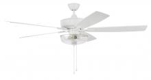 Craftmade S101W5-60WWOK - Super Pro 101 60" 5-Blade Ceiling Fan in White w/ White/Washed Oak Blades