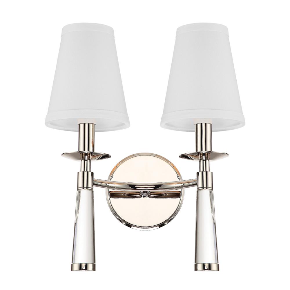 Baxter 12'' Polished Nickel Sconce
