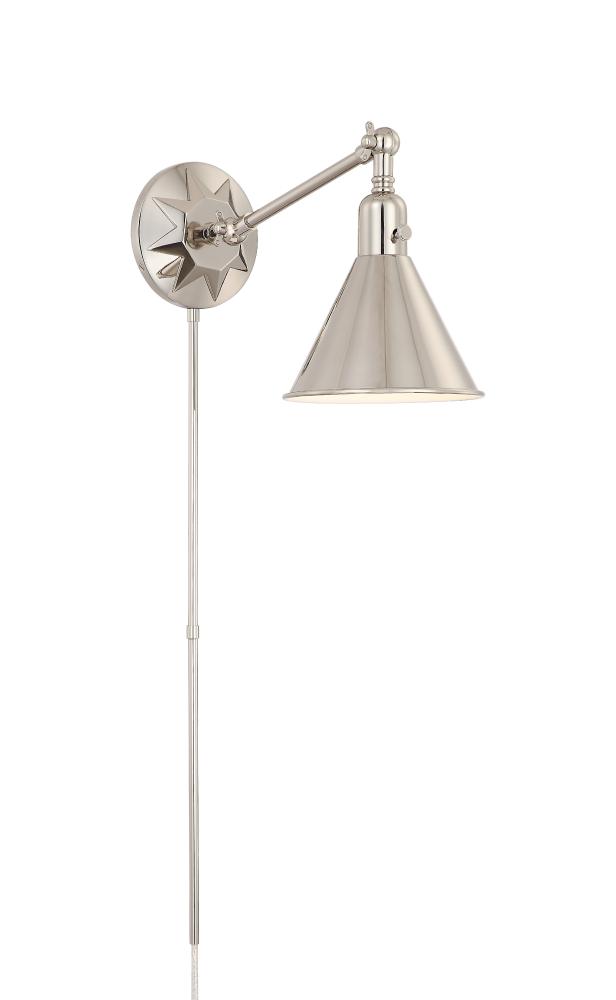 Morgan 7'' Polished Nickel Task Sconce