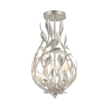 Crystorama 565-SA_CEILING - Broche 9'' Antique Silver Semi Flush Mount