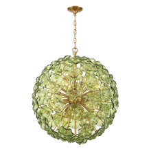 Crystorama ESM-4009-AG-GR - Esme 28'' Aged Brass Chandelier