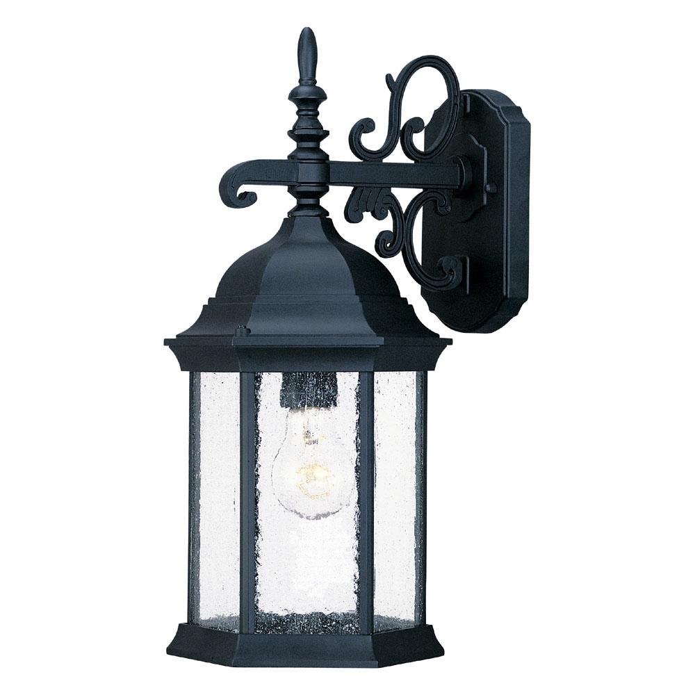 Madison Collection Wall-Mount 1-Light Outdoor Matte Black Light Fixture