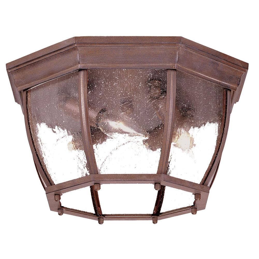 Flushmount Collection Ceiling-Mount 4-Light Outdoor Burled Walnut Light Fixture