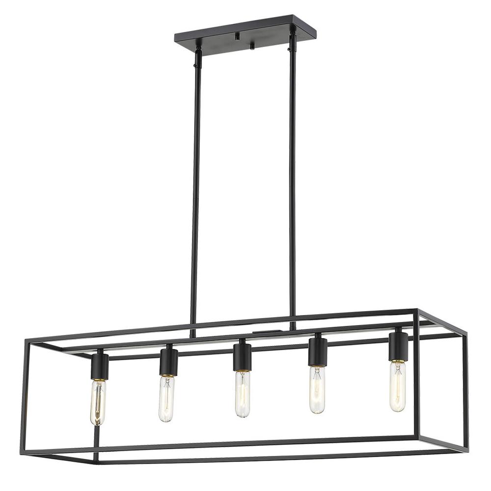 Cobar 5-Light Matte Black Island Pendant