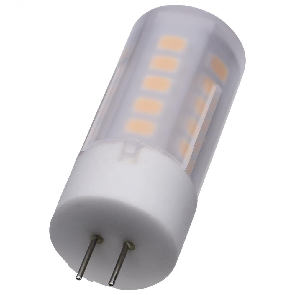 3 Watt T5 LED; Frost Finish; Bi Pin G4 Base; 3000K; 12 Volt