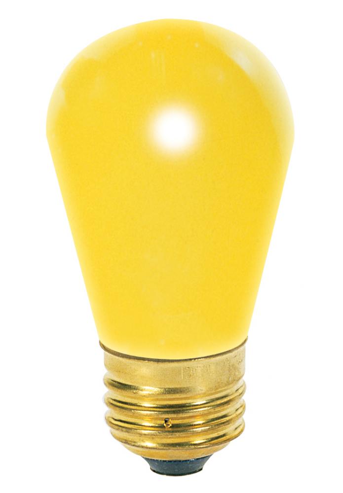 11 Watt S14 Incandescent; Ceramic Yellow; 2500 Average rated hours; Medium base; 130 Volt