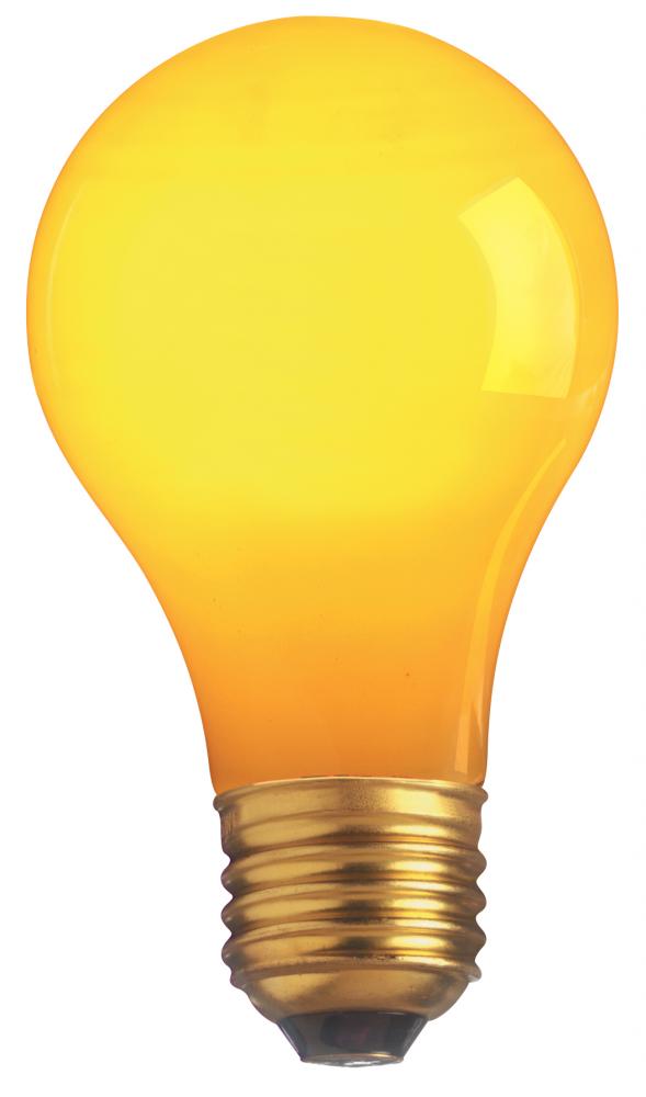 40 Watt A19 Incandescent; Ceramic Yellow; 2000 Average rated hours; Medium base; 130 Volt