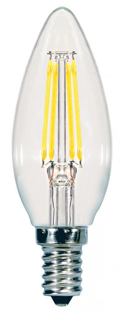 5.5 Watt B11 LED; Clear; Candelabra base; 90 CRI; 3000K; 120 Volt