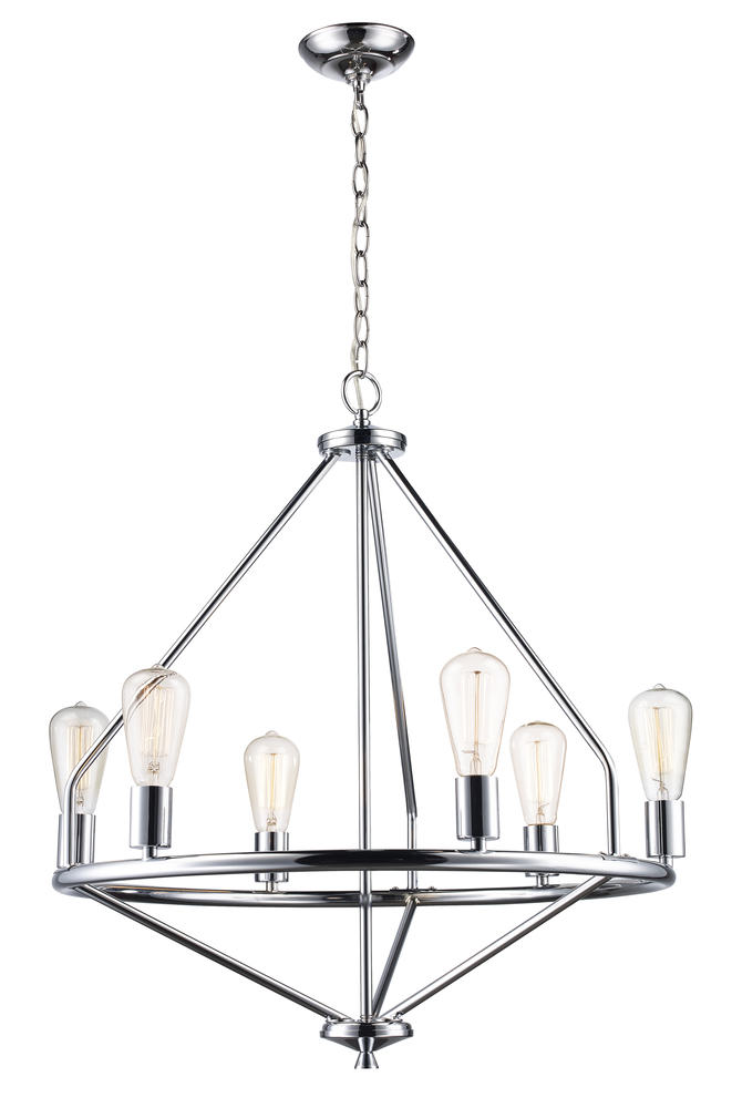 6 Lt Chandelier-Diamond Cage-Pc