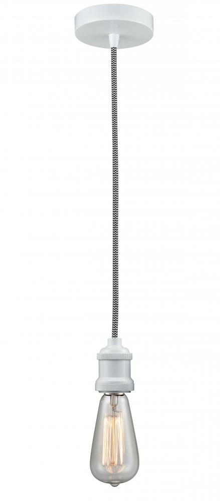 Edison - 1 Light - 2 inch - White - Cord hung - Mini Pendant