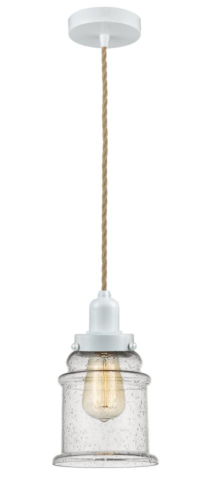 Whitney - 1 Light - 8 inch - White - Cord hung - Mini Pendant