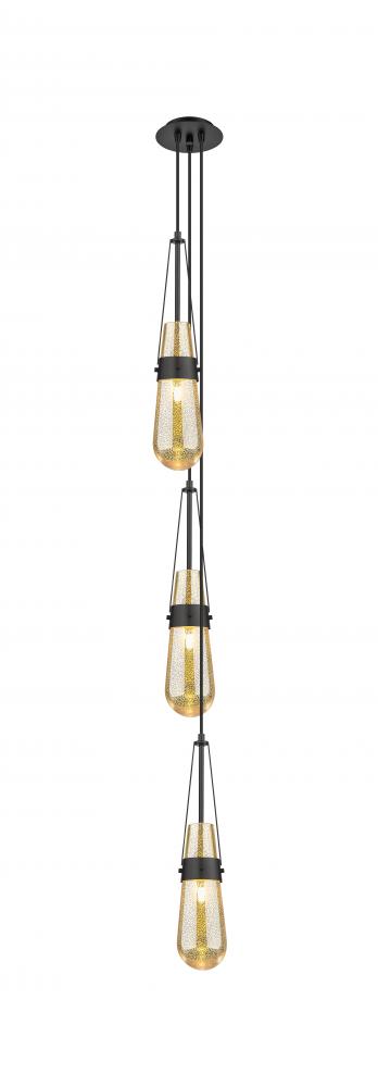 Milan - 3 Light - 6 inch - Matte Black - Multi Pendant