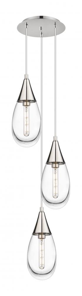 Malone - 3 Light - 14 inch - Polished Nickel - Multi Pendant