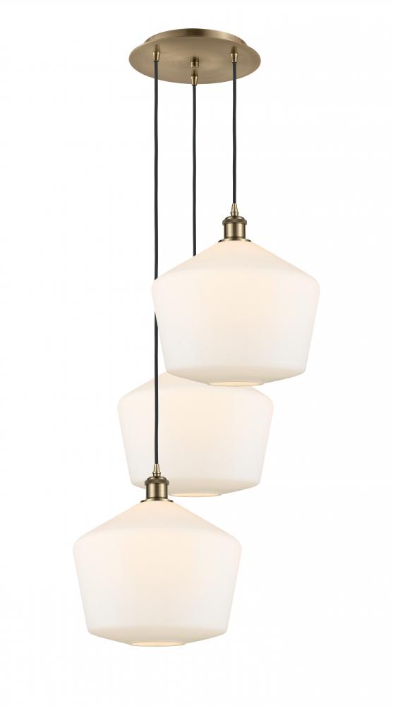 Cindyrella - 3 Light - 19 inch - Antique Brass - Cord Hung - Multi Pendant