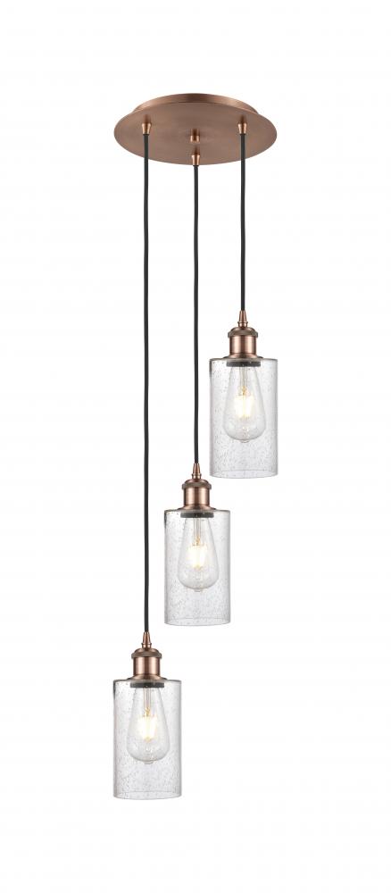 Clymer - 3 Light - 10 inch - Antique Copper - Cord Hung - Multi Pendant