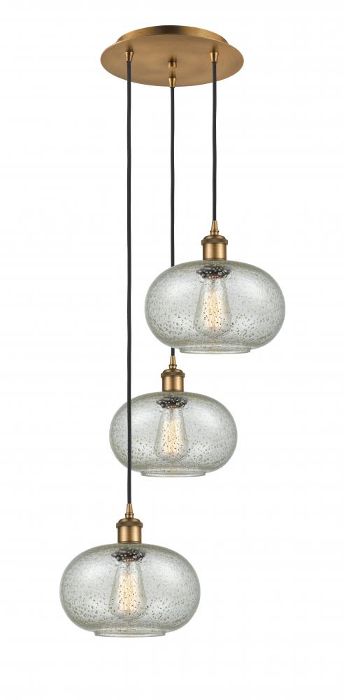 Gorham - 3 Light - 16 inch - Brushed Brass - Cord Hung - Multi Pendant