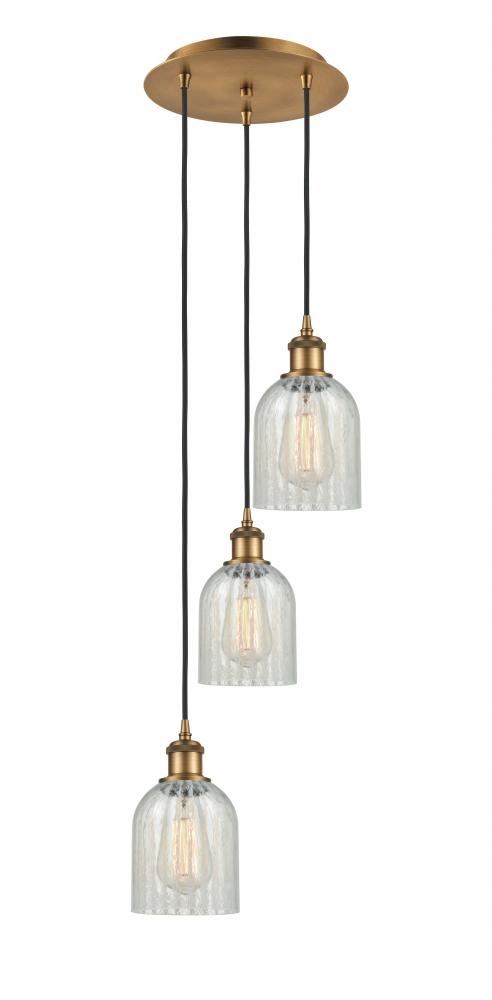 Caledonia - 3 Light - 12 inch - Brushed Brass - Cord Hung - Multi Pendant