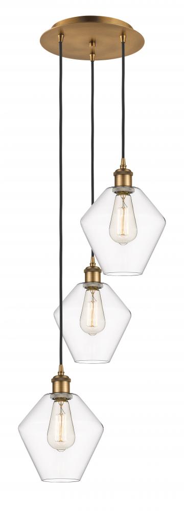 Cindyrella - 3 Light - 15 inch - Brushed Brass - Cord Hung - Multi Pendant