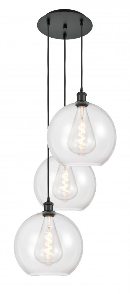 Athens - 3 Light - 18 inch - Matte Black - Cord Hung - Multi Pendant