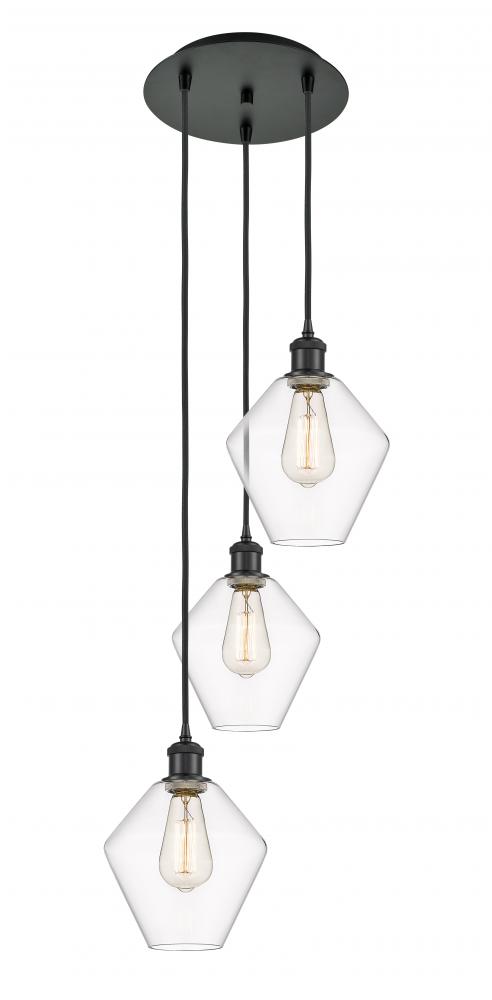 Cindyrella - 3 Light - 15 inch - Matte Black - Cord Hung - Multi Pendant