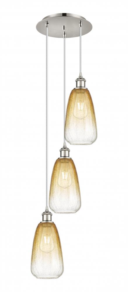 Brookhaven Almond - 3 Light - 13 inch - Polished Nickel - Cord Hung - Multi Pendant